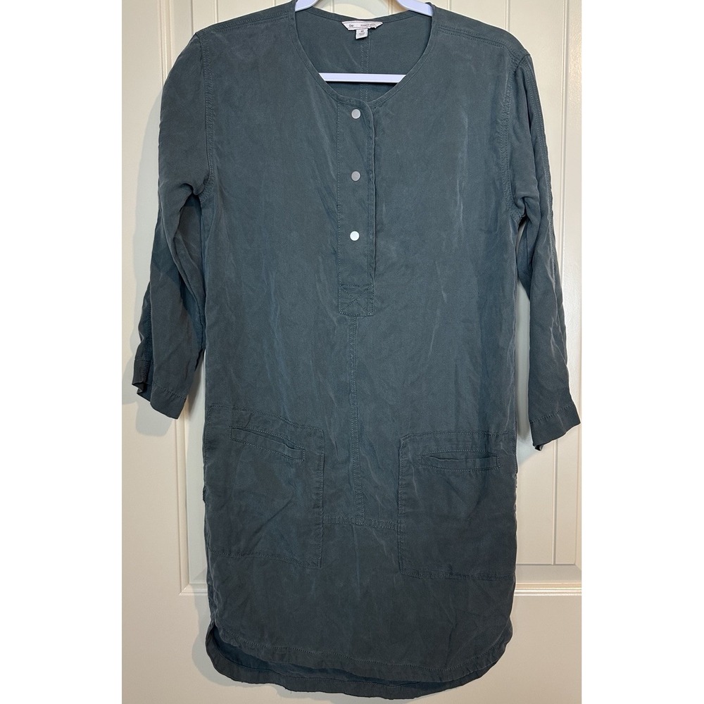 Gap Tunic shirt dress lyocell midi length long sleeve Sz XS travel casual GUC‎